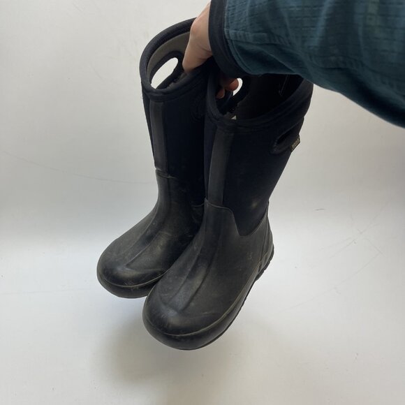 BOGS Big Kids Classic High HA Black Fabric Rain/Snow Boots Sz 13 US 30 EU Read - Picture 10 of 16
